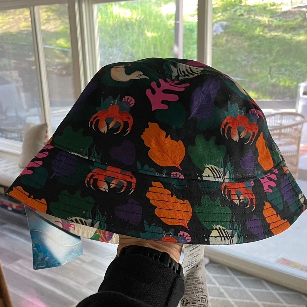 Little Mermaid Adult Bucket Hat - Navy with Orange and Pink - Picture 5 of 6